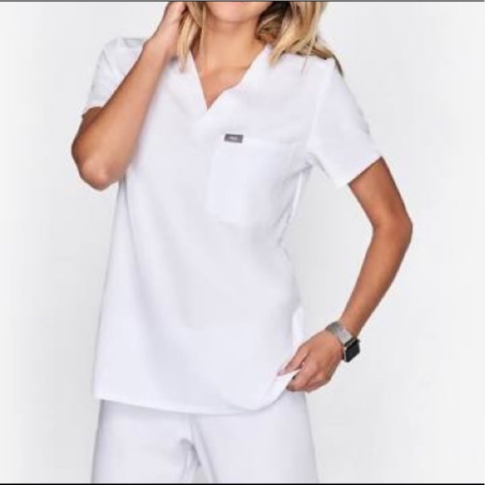 ISO Figs white scrub top!